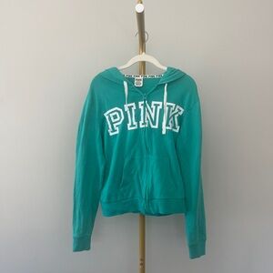 Victoria's Secret PINK full zip hoodie in teal Size M